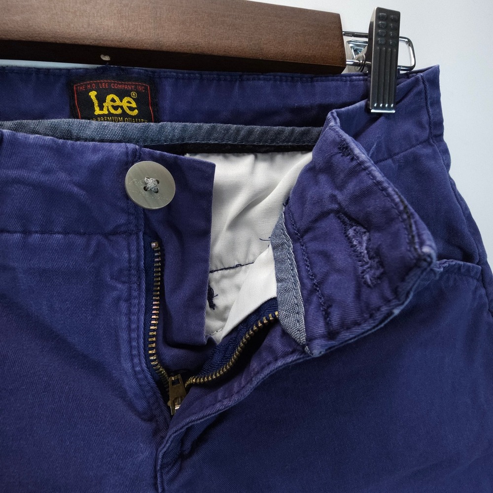 Lee Shorts Womens Size 0 Medium Blue Vintage Chino Cotton Stretch Bermuda - Picture 4 of 10